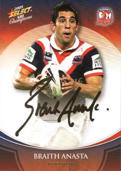 2008 Select NRL Champions - Gold Foil Signatures #FS40 Braith Anasta Front